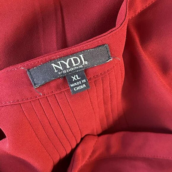 NYDJ Carnelian Red Recycled-Poly Pintuck Blouse Oversized Fit – US XL - Picture 11 of 11